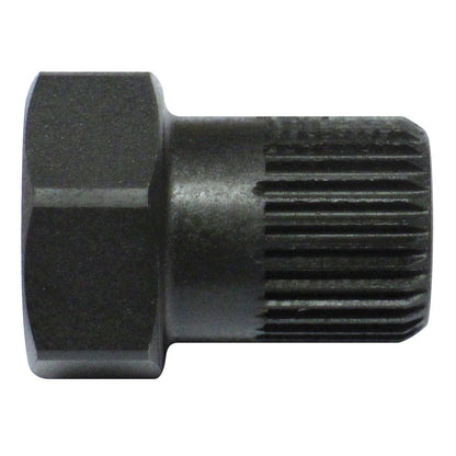 KL-0284-4202 - Tuerca de unión, multidiente, 32 dientes: Adaptador metálico negro con extremo hexagonal