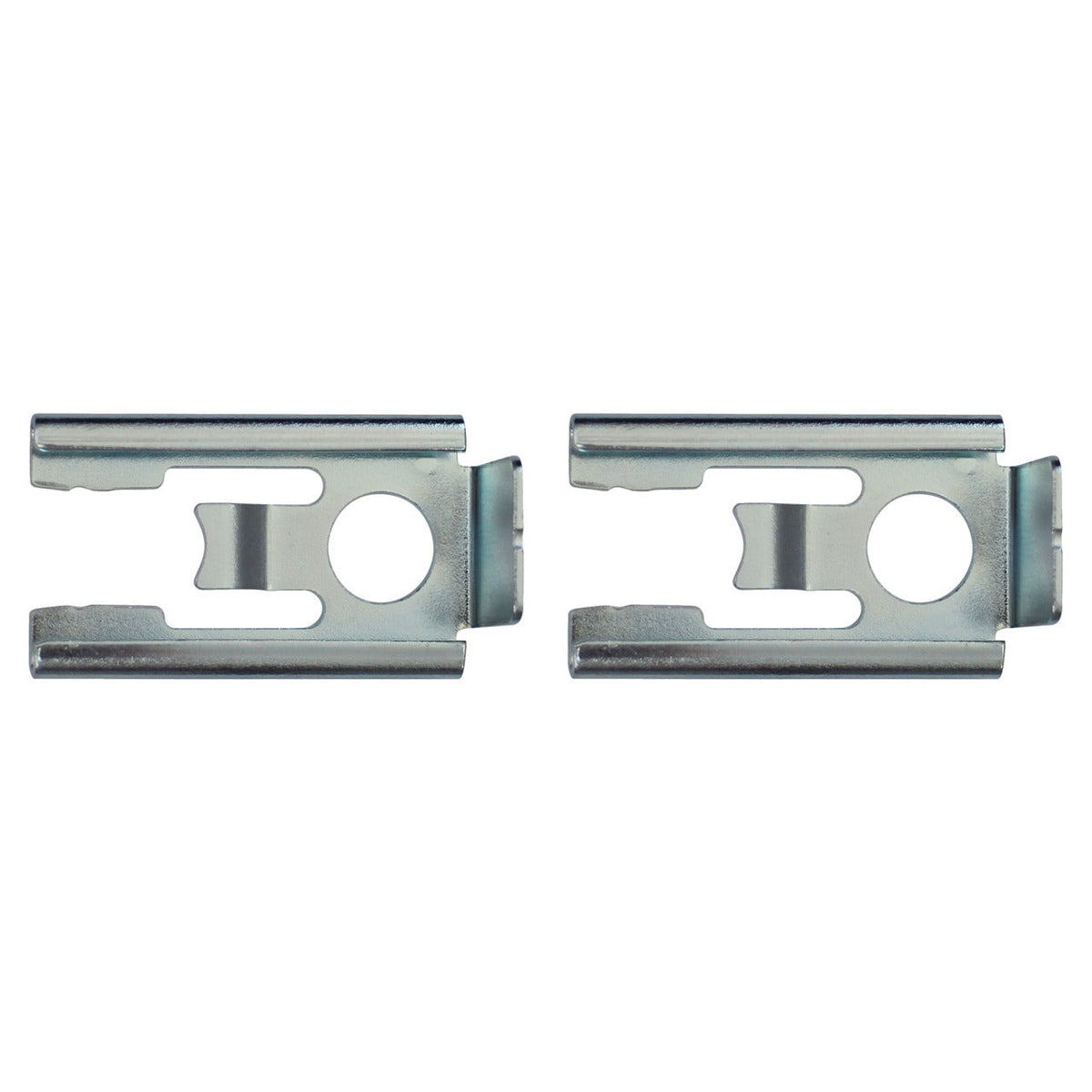 KL-0280-7632 - Herramienta de ajuste del tensor de cadena: Dos clips metálicos con orificio circular y muescas laterales