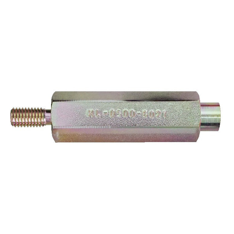 KL-0500-6021 - Perno roscado M10, 100 mm de largo: Vástago metálico cilíndrico con extremo roscado y grabado láser