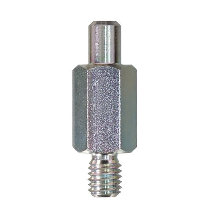 KL-0029-1222 - Perno con espiga 20mm: Perno metálico con hexágono central, espiga lisa y rosca en extremos opuestos