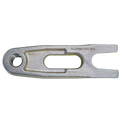 KL-0165-1101 - Horquilla 22mm: Horquilla metálica con orificio pasante y extremo bifurcado con ranura