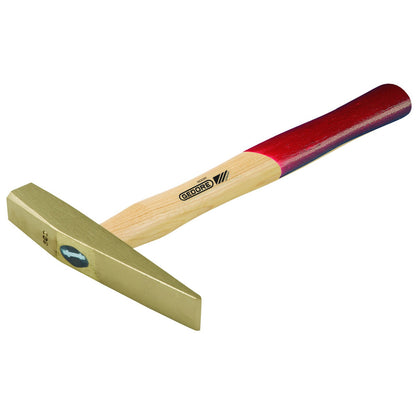 Martillo de escayolista 1000 g: Martillo de cabeza dorada con mango de madera y empuñadura roja
