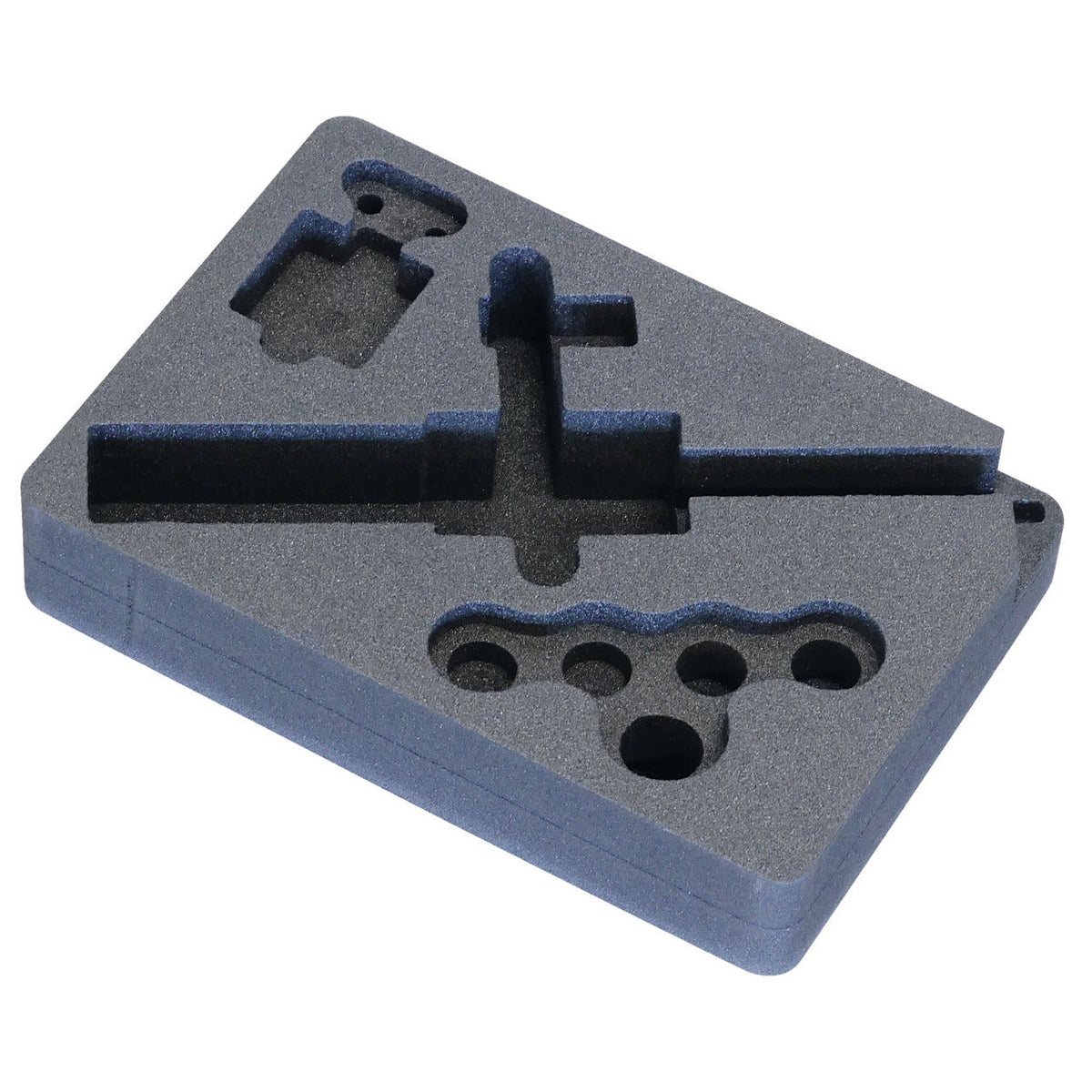 KL-0187-1090 - Inserto de espuma: Inserto de espuma gris con cavidades para herramientas de distintas formas