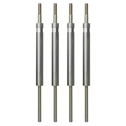 KL-0186-1232 L - Juego de tornillos de soporte M8 180mm: Cuatro varillas metálicas roscadas en ambos extremos