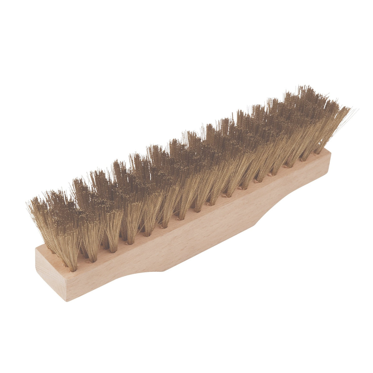 Fregona 245x65x40mm AntiChispa: Cepillo de mango de madera con cerdas metálicas en un lateral