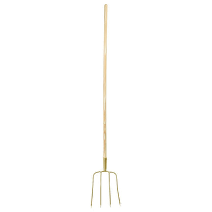 Horquilla estiércol 1600mm: Horquilla de cuatro púas con mango largo de madera