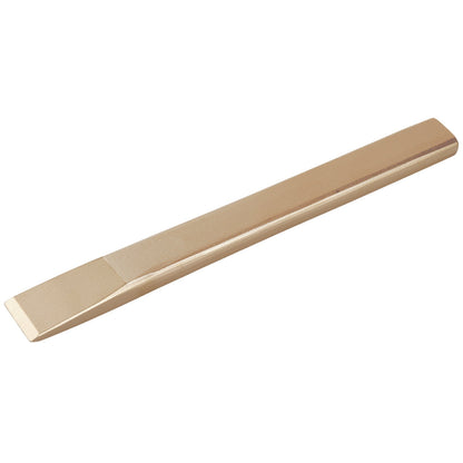 Cortafrio plano ovalado 300mm: Cincel plano de metal dorado con filo biselado y cuerpo alargado
