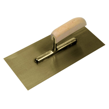 Paleta de enlucir 120 mm ATEX: Llana rectangular metálica con mango de madera y soporte metálico en T
