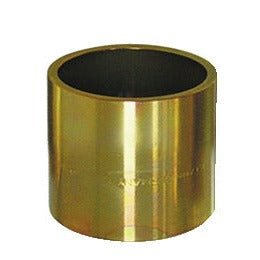 KL-0039-1662 - Manguito de presión/soporte corto Ø62/Ø54: Manguito cilíndrico metálico dorado hueco visto en ángulo