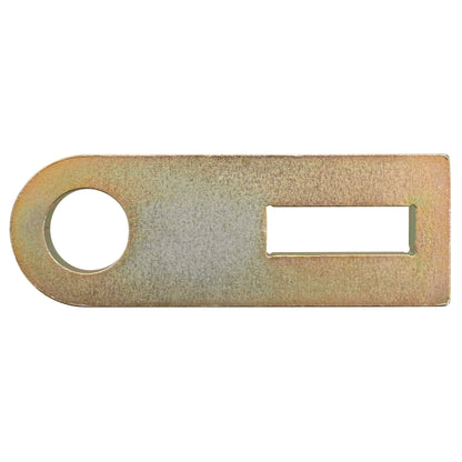 KL-1029-3001 - plato base: Placa metálica dorada con orificio circular y ranura rectangular