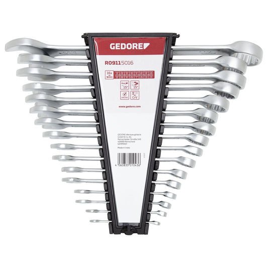 GEDORE red R09115016 - Jeu de clés mixtes en pouces AF 1/4"-1.1/4", 16 pièces