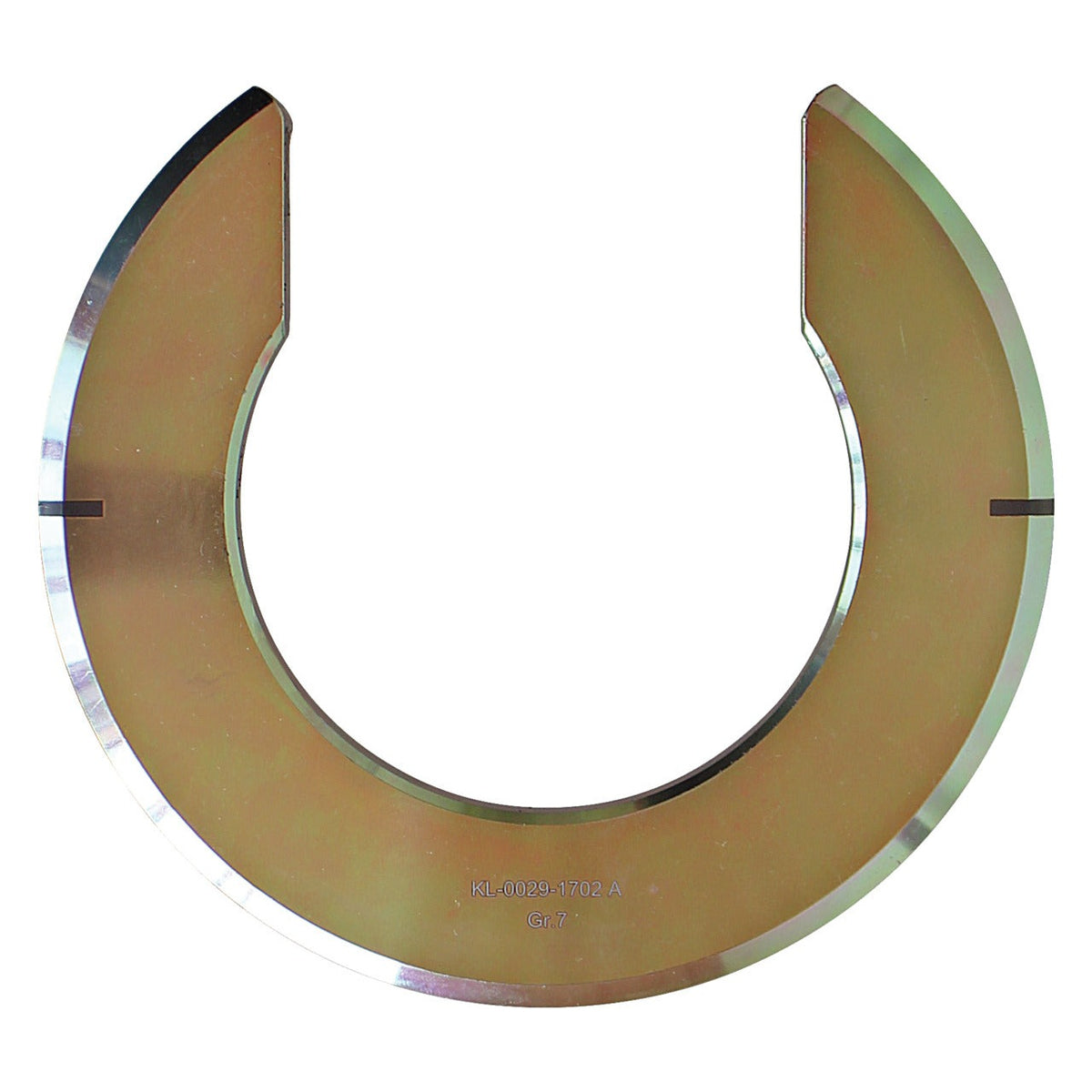 KL-0029-1702 - Anillo de soporte tamaño 7: Anillo metálico dorado con forma de C y abertura inferior