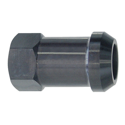 KL-0040-2812-2 - Tuerca de apriete Ø42, M24: Pieza metálica cilíndrica con extremos hexagonales de distinto diámetro
