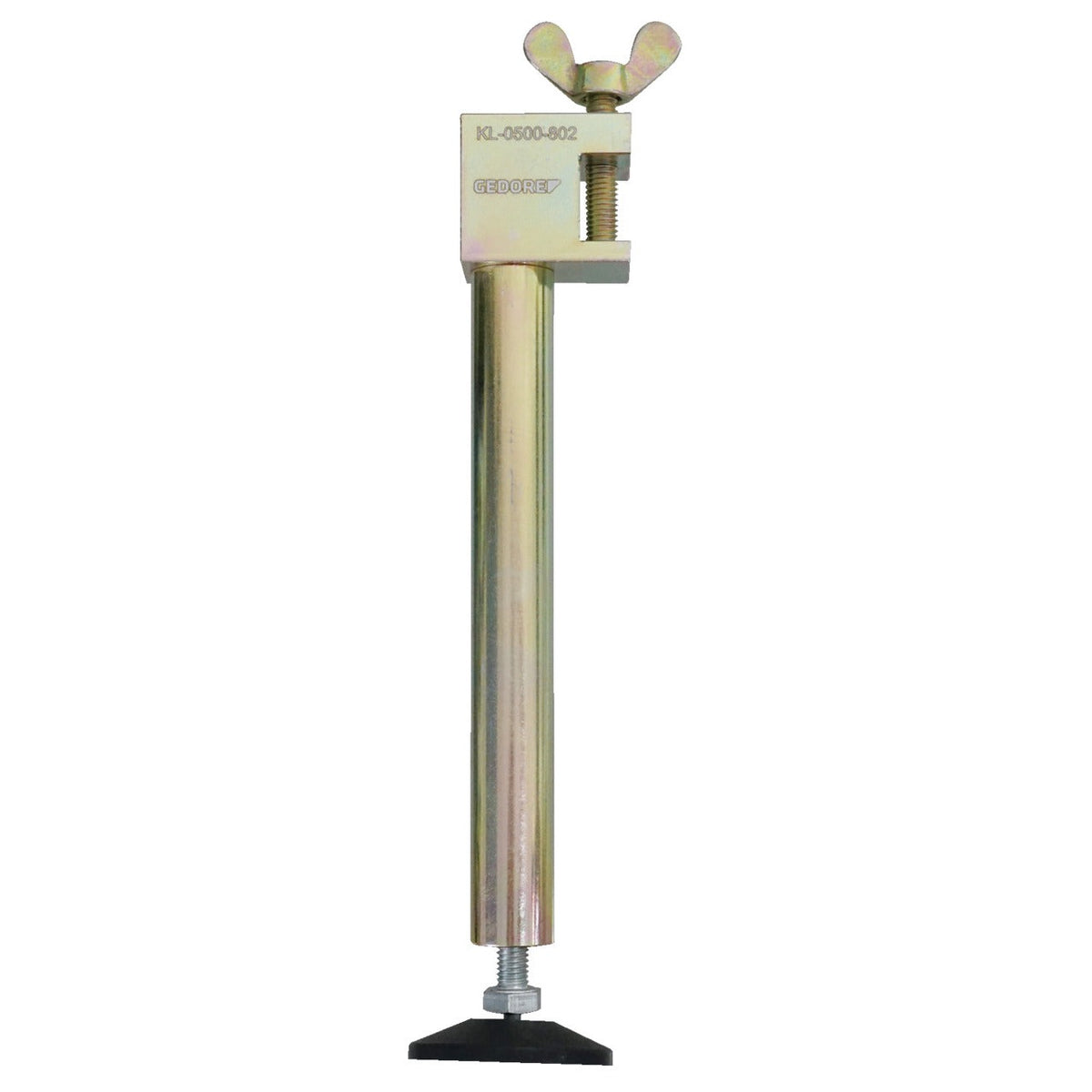 KL-0500-802 - Soporte de engranajes con ajuste de altura: Barra larga con tornillo de mariposa arriba y base con goma abajo