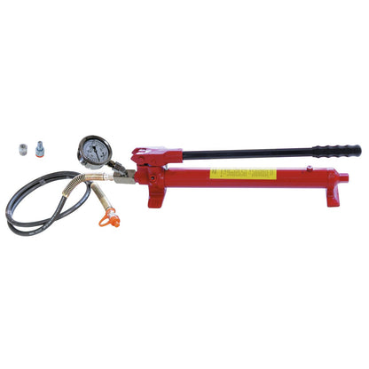 KL-0215-35 M25 - Bomba manual hidráulica con manómetro: Bomba hidráulica manual con manguera, manómetro