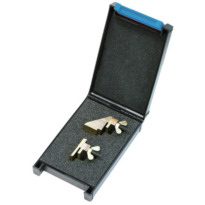 KL-0183-70 K - Juego de herramientas para correas acanaladas elásticas: Estuche abierto con espuma y dos piezas metálicas