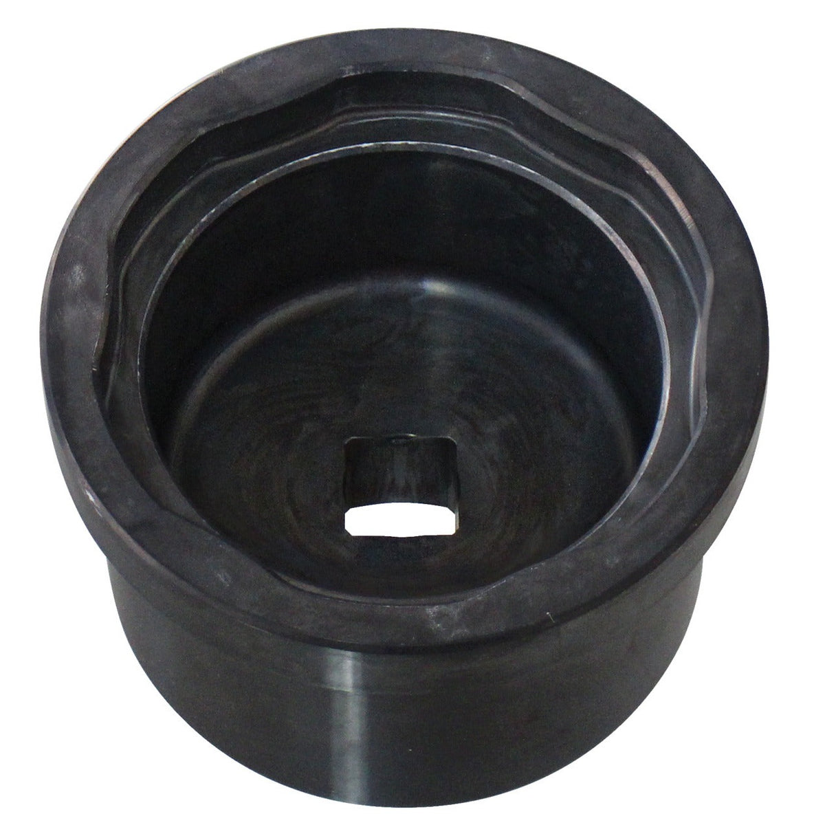 KL-1023-9095 - Llave para tuercas de eje Daimer SW95: Vaso hexagonal negro con cuadradillo hembra interior visto desde arriba