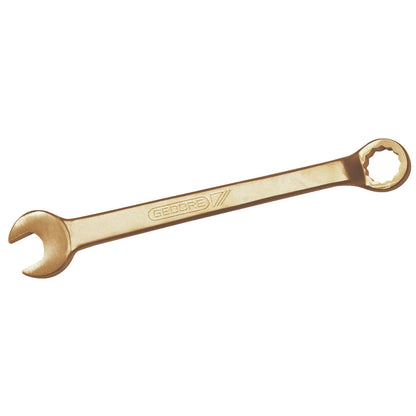 Llave combinadaodada 22mm: Llave combinada de color cobrizo, boca abierta y estrella