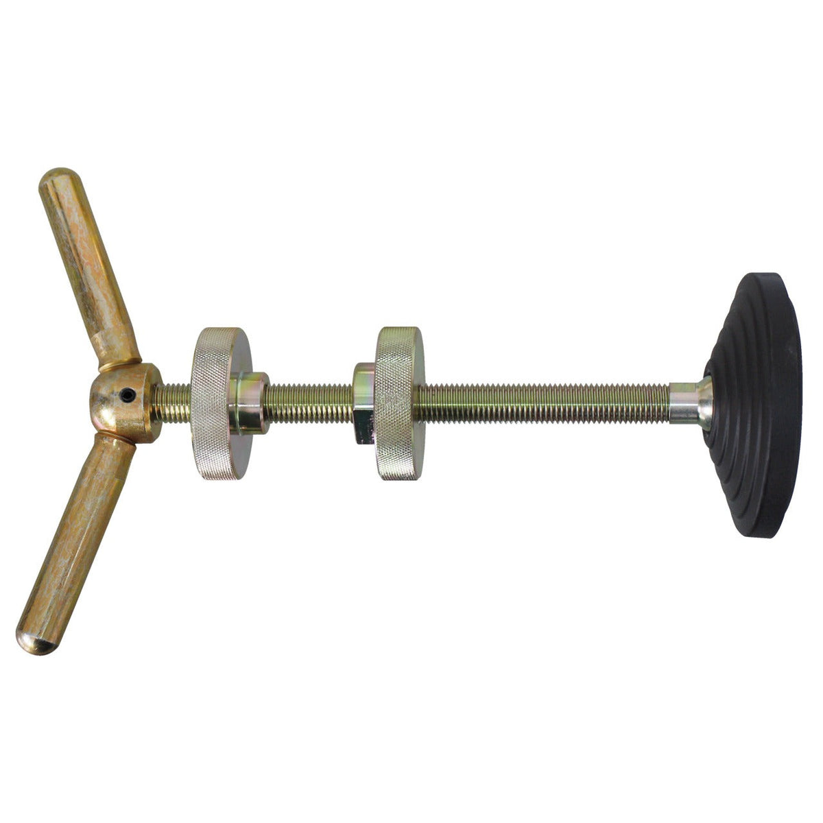 KL-0146-203 - Husillo de soporte: Husillo roscado con manivela en T y disco de apoyo giratorio