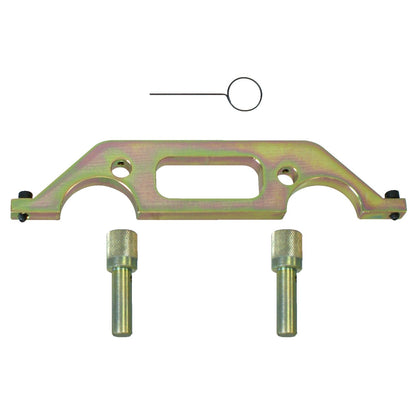 KL-0482-440 A - Juego de herramientas de bloqueo Opel 2.2 16V: Puente metálico dorado con dos orificios