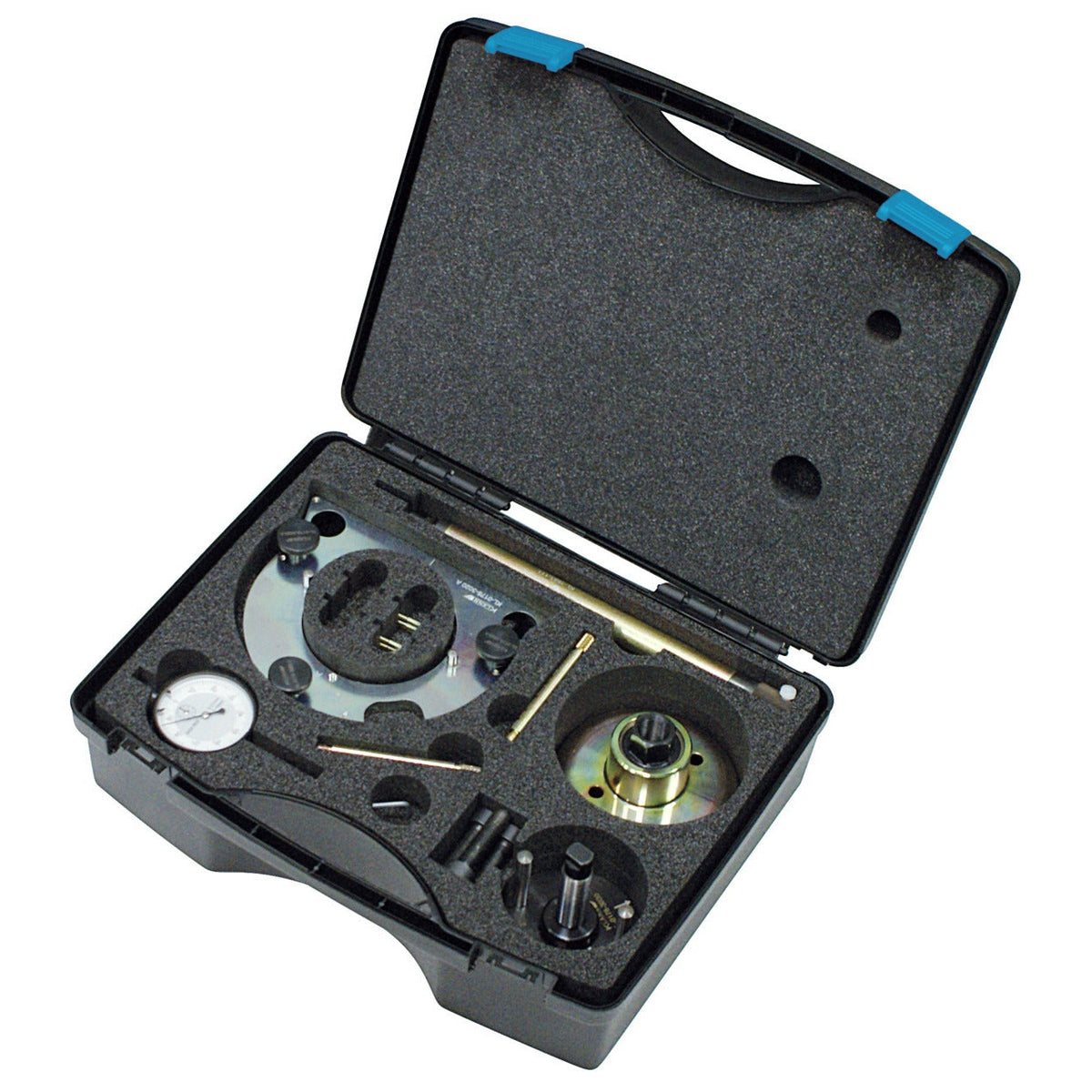 KL-0178-30 K - Kit de instalación para bridas de sellado con rueda sensora integrada: Maletín abierto con reloj comparador