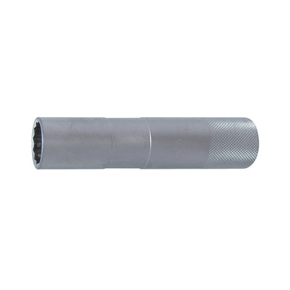 KL-0127-43 - Llave de vaso para bujías SW14, 12 puntas: Vaso largo de 12 puntas con superficie moleteada en el extremo