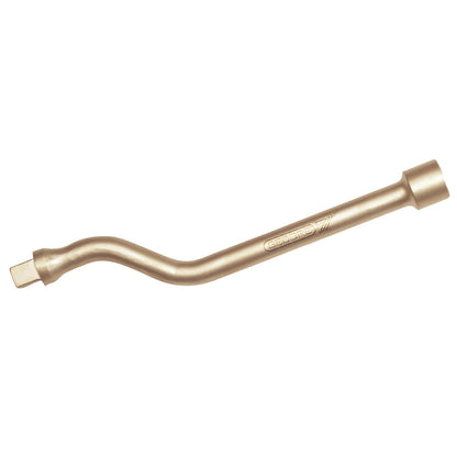 Alarg ll pie bifurc 1/2" 250mm: Llave curvada con extremo cuadrado macho y hueco cuadrado en el otro lado