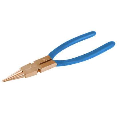 Alic circlip interior 40-100mm: Alicate de punta recta con mangos azules y cabeza dorada antichispa