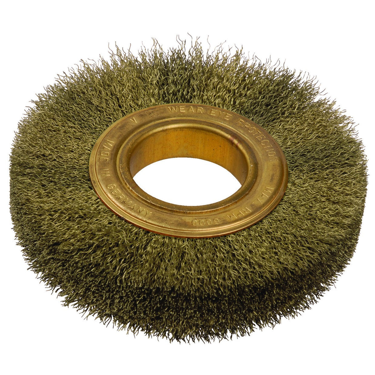 Cep. redondo Ø150mm: Cepillo circular de alambre ondulado con núcleo metálico central