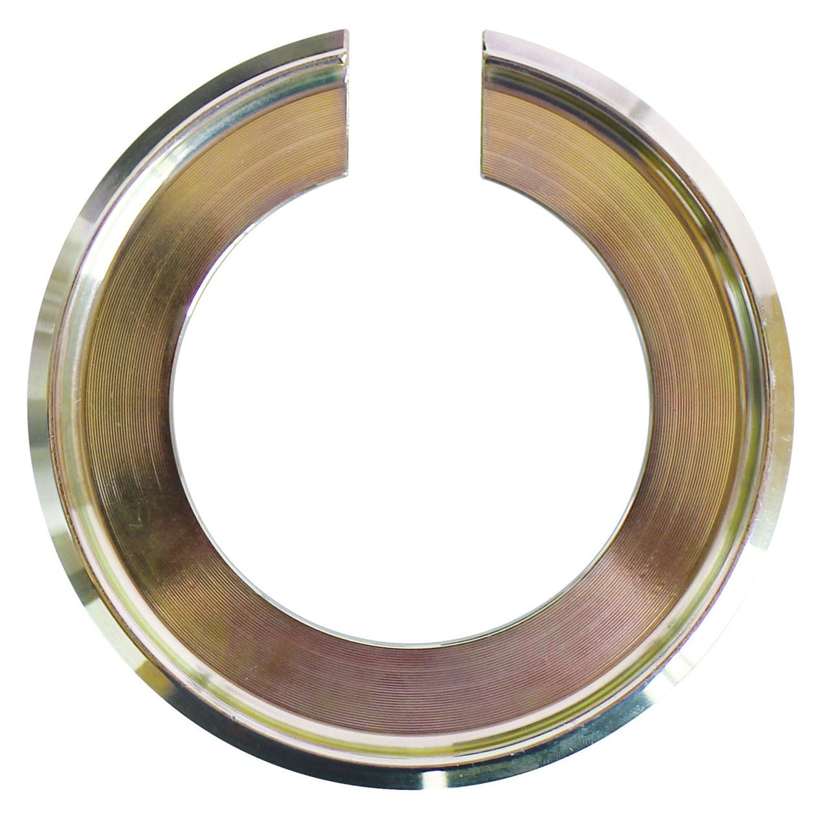 KL-0029-1209 A - Anillo de soporte tamaño 2 abierto: Anillo metálico abierto con acabado bicolor plateado y cobrizo