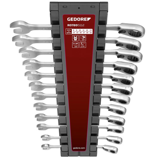 GEDORE red R07205112 - Jeu de 12 clés mixtes à cliquet 8-19 mm