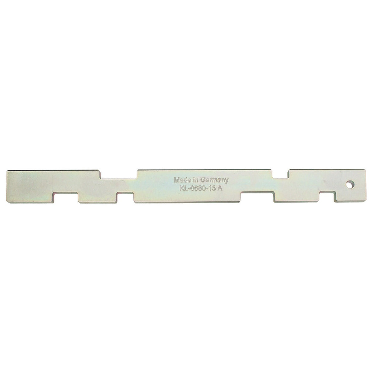 KL-0680-15 A - Calibre de ajuste para árboles de levas: Placa metálica plana alargada con muescas laterales