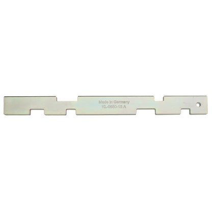 KL-0680-15 A - Calibre de ajuste para árboles de levas: Placa metálica plana alargada con muescas laterales