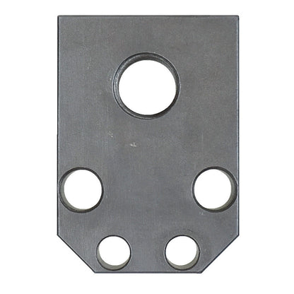 KL-0186-9000-1 - Placa cabezal extractor de boquillas: Placa metálica rectangular con un orificio grande y cuatro pequeños