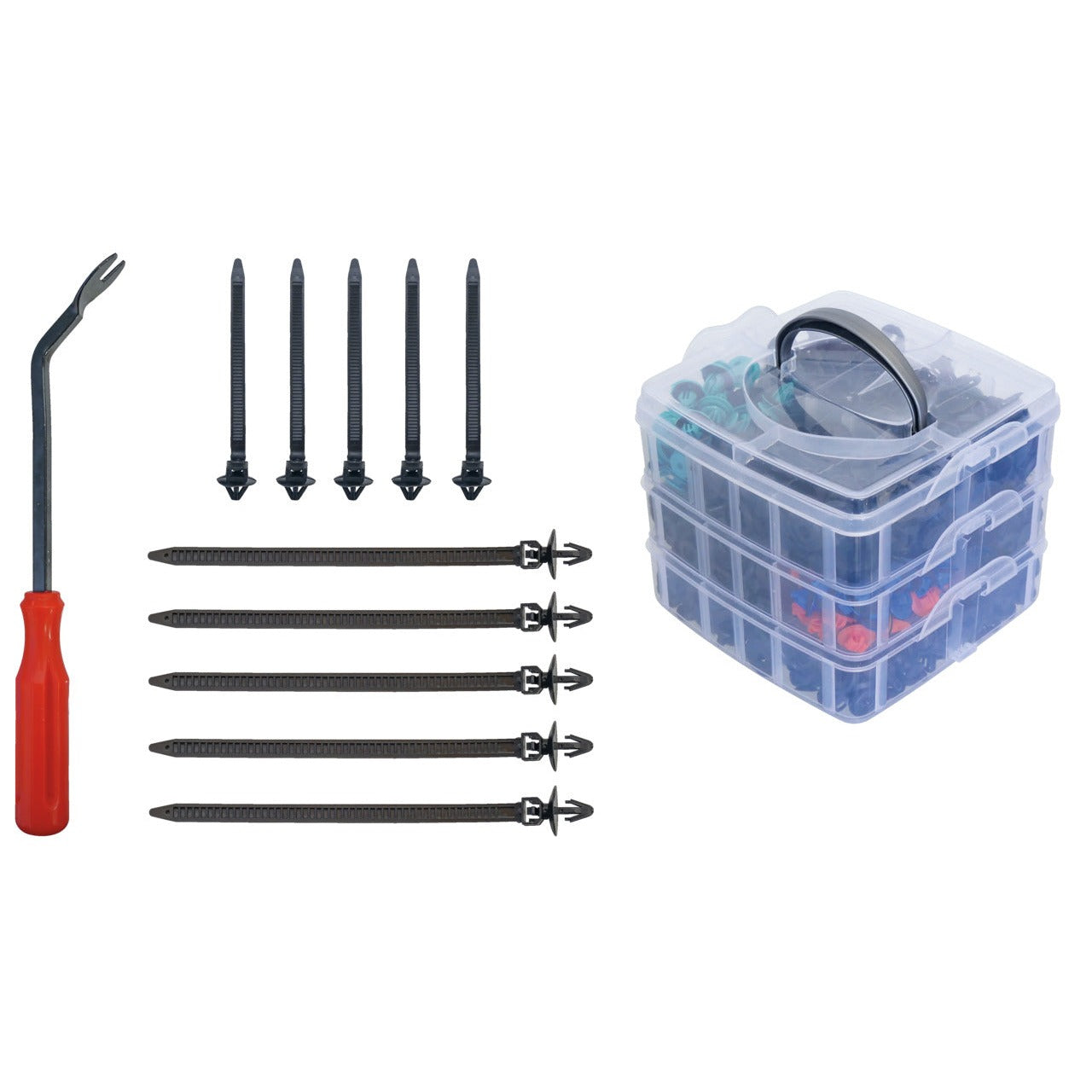 GEDORE Automotive R19002676 - Jeu de 676 clips de fixation avec levier de démontage