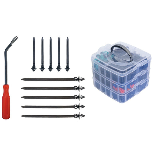 GEDORE Automotive R19002676 - Jeu de 676 clips de fixation avec levier de démontage