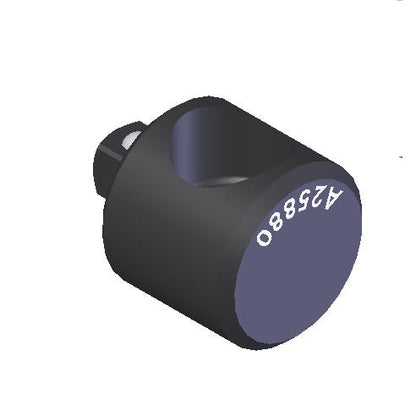 E-A25880 - Adaptador de ajuste/calibración para comprobadores WSTT: Adaptador cilíndrico negro con perforación lateral