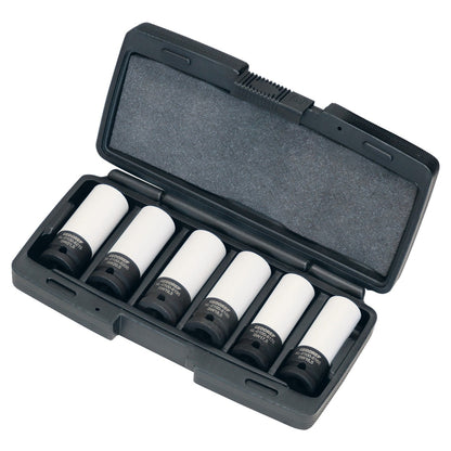 KL-0100-81 K - Kit de destornillador eléctrico, medias tallas, 1/2", 6 piezas: Estuche negro abierto
