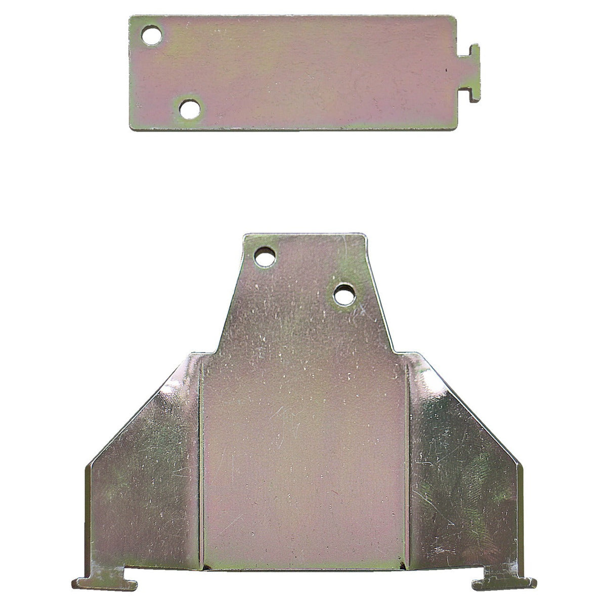 KL-0120-815 - Juego de adaptadores BMW / MB / Honda: Dos placas metálicas con orificios y pestañas de montaje
