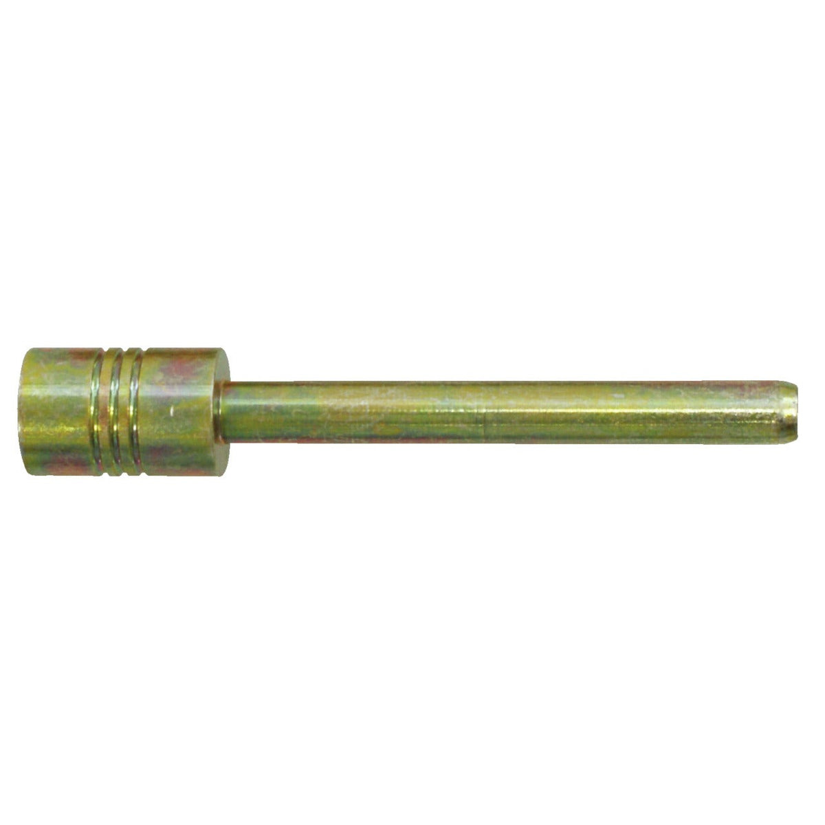KL-0250-4015 - Imprimir sello 3: Vástago metálico dorado con extremo estriado y punta cilíndrica lisa
