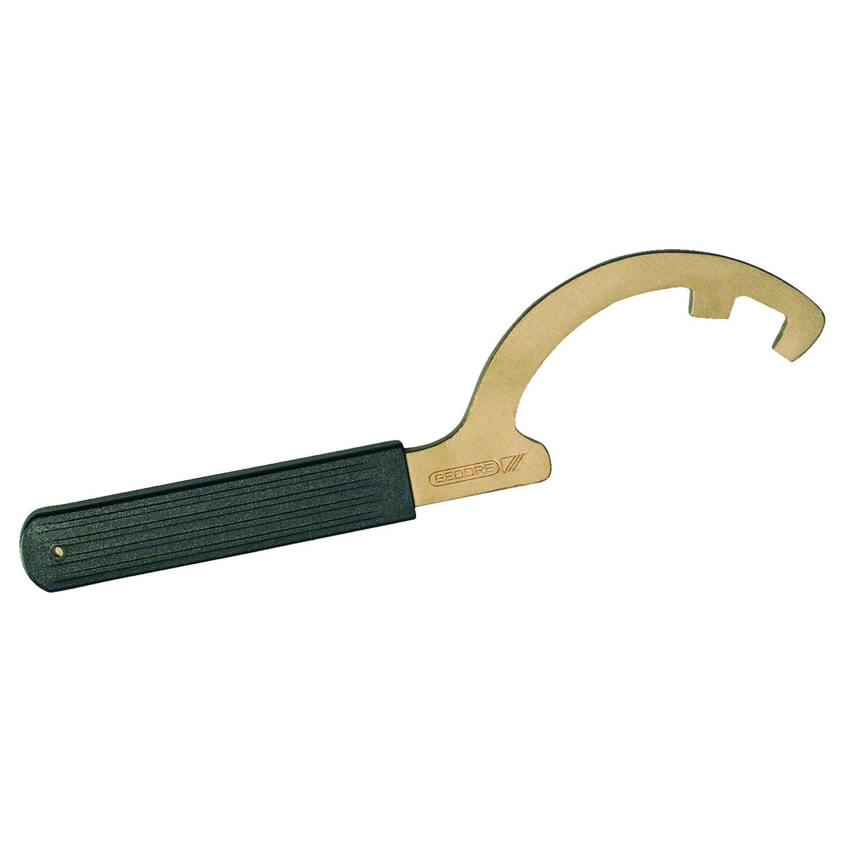 GED7030285S - Llave para embragues B-C Ø12mm: Llave de gancho con mango negro y cabeza curva metálica