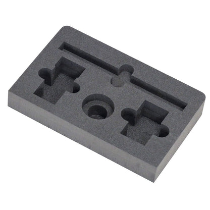 KL-0680-8090-1 A - Inserto de espuma: Bloque de espuma gris con huecos recortados para herramientas