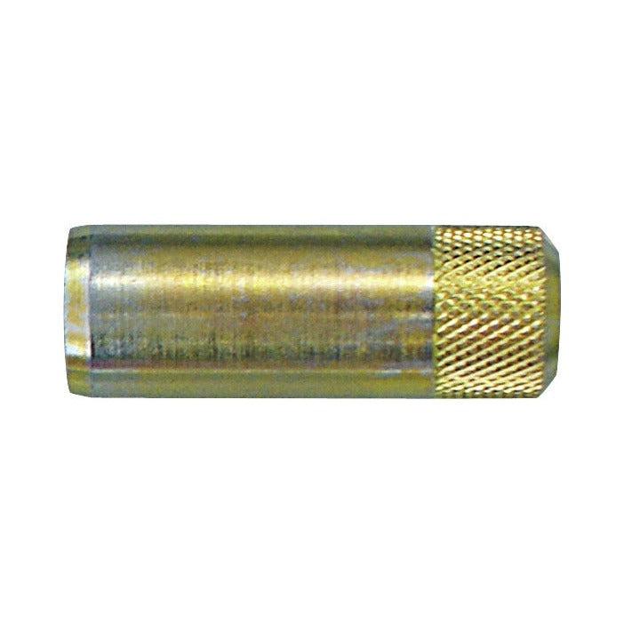 KL-0280-1084 B - Pasador de bloqueo Ø18: Boquilla cilíndrica metálica con extremo moleteado dorado