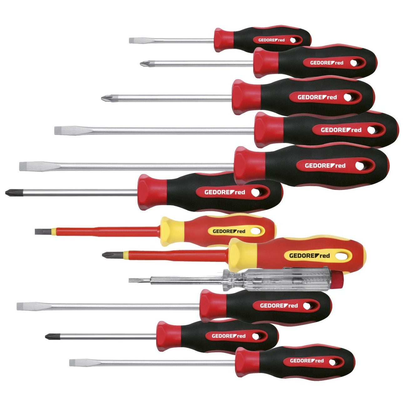 GEDORE red R38002012 - Jeu de 12 tournevis plats + PH + PZ