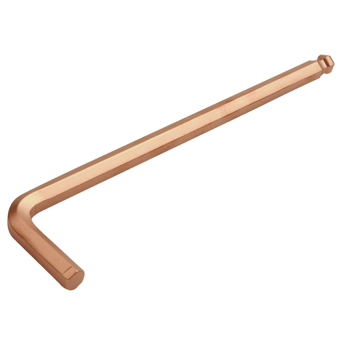 GED0250016C - Llave allen larga, punta bola 4mm: Llave hexagonal acodada en forma de L, acabado cobrizo antichispa