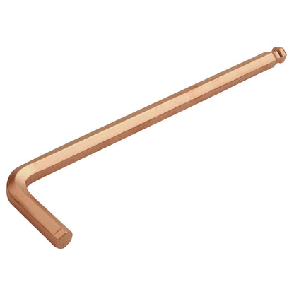 GED0250016C - Llave allen larga, punta bola 4mm: Llave hexagonal acodada en forma de L, acabado cobrizo antichispa