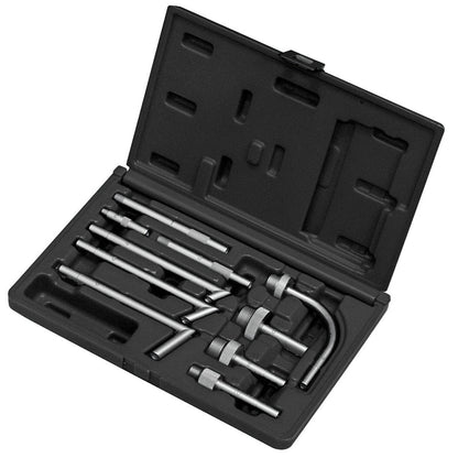 KL-0124-432 K - Surtido de adaptadores, en estuche: Maletín abierto con juego de calibres de agujeros interiores