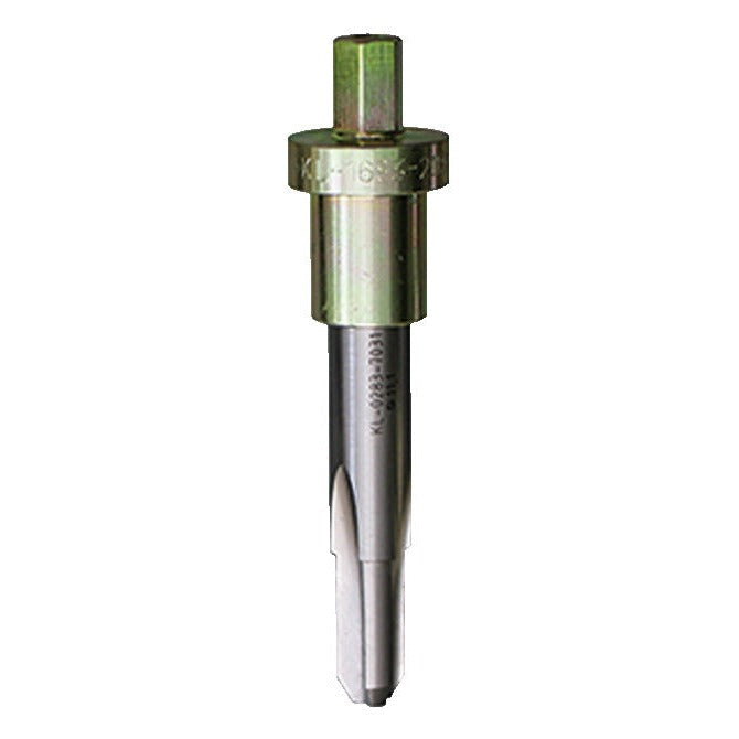 KL-0283-7031 A - Broca perforadora Ø11,1 para M12x1: Herramienta metálica con vástago acanalado y cabeza hexagonal dorada