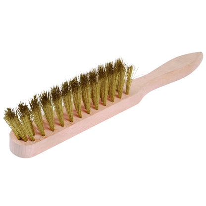 Escobilla 310mm: Cepillo con mango de madera y cerdas metálicas en varias filas