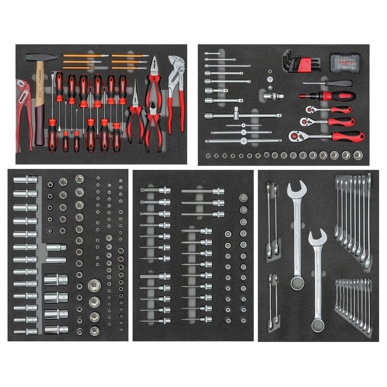 GEDORE red R22350012 - Jeu de 273 outils en 5 modules de mousse Check Tool